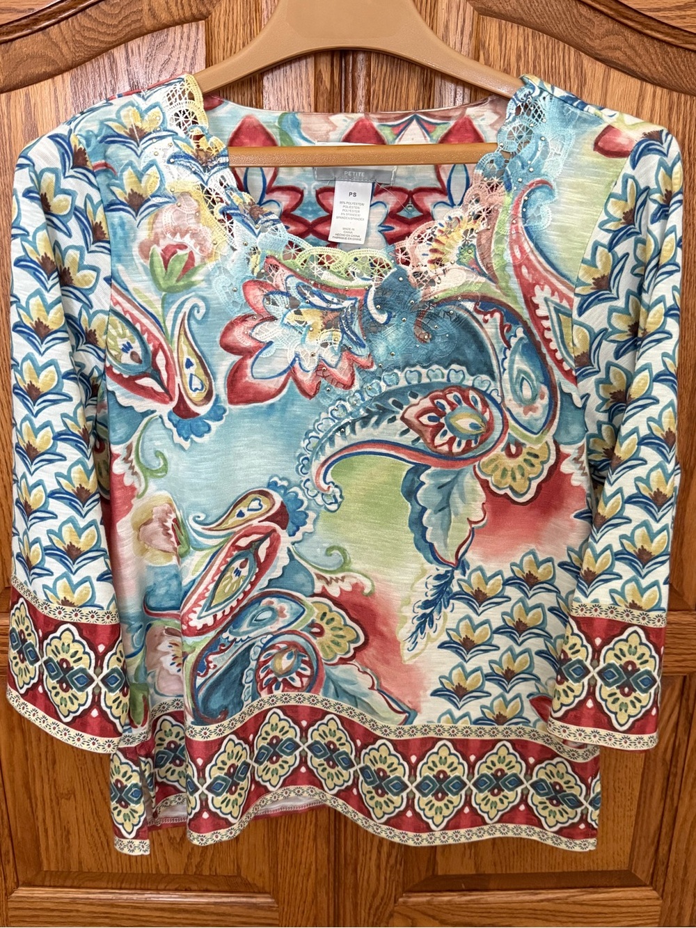 Alfred Dunner Multicolor Paisley Top